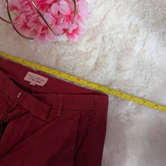 Nili Lotan Cropped Pants Women’s Size 2 Red Drop Crotch - Picture 10 of 10